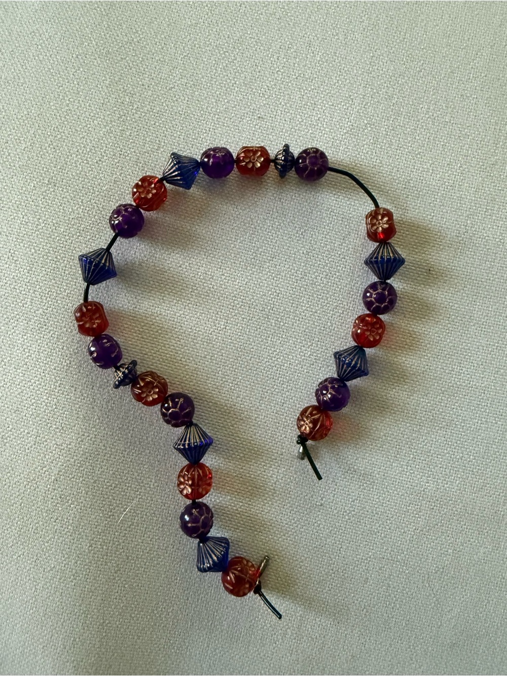 Purple and Red Bead Women's necklace